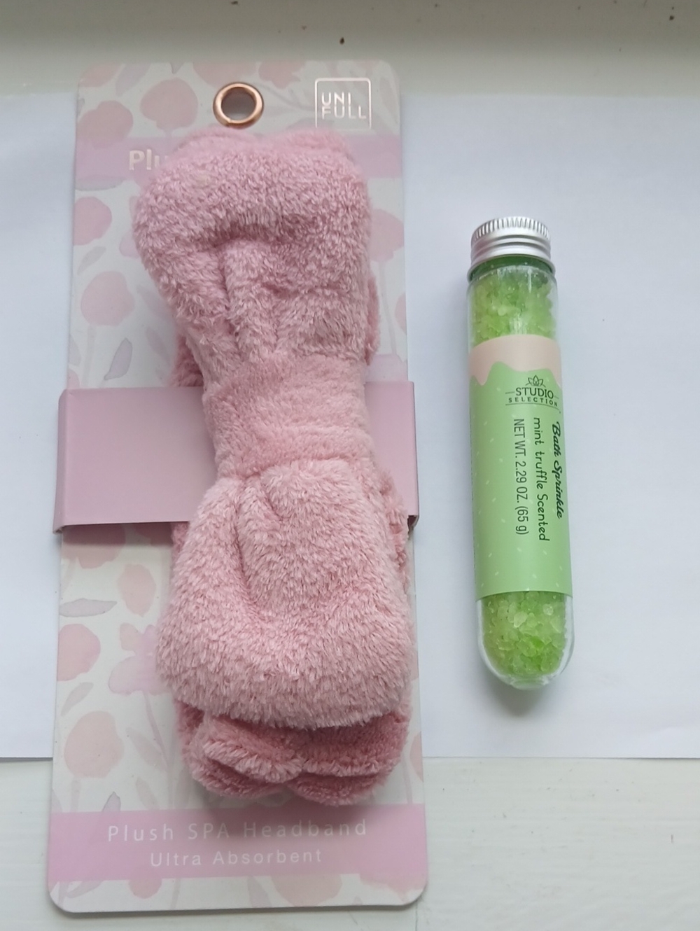 You Pick! Pink Plush Spa Headband And Bath Salts Bundle.
